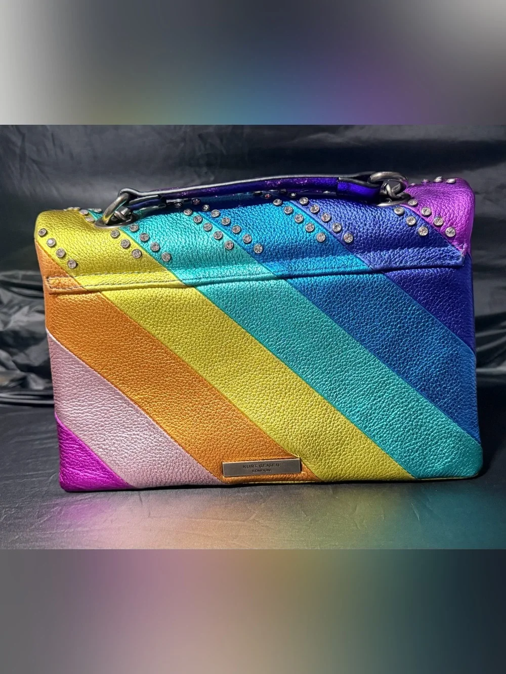 Kurt Geiger Large Kensington Rainbow Rhinestone Bag